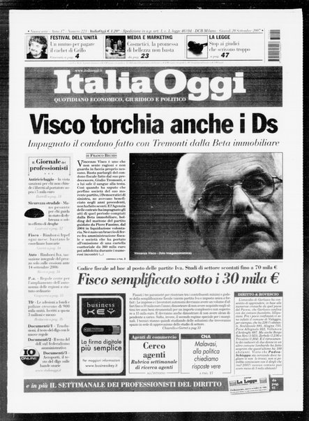 Italia oggi : quotidiano di economia finanza e politica